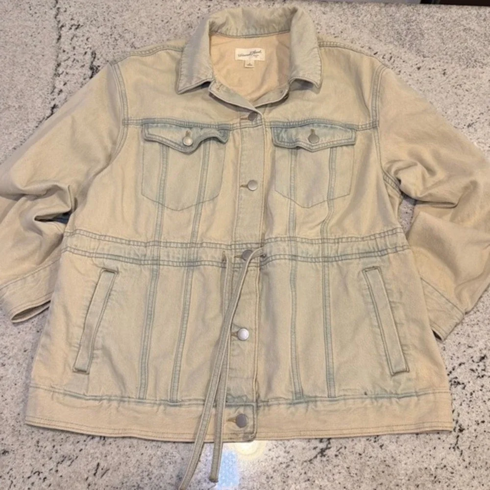 Universal Thread Denim Jacket Beige Utility Drawstring‎ Waist Size M
